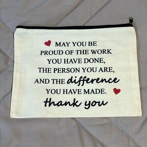 Thank You Motivational Positivity Cosmetic Pencil Bag